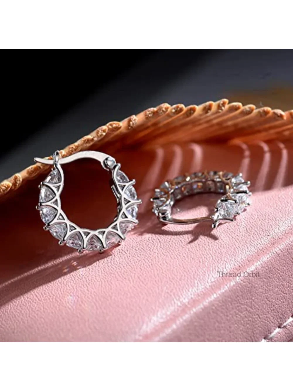 Sterling Silver Cubic Zirconia Hoop Earrings Huggies